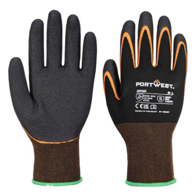 Grip 15 Nitril dobbelt dyppet handske - Sort/Orange