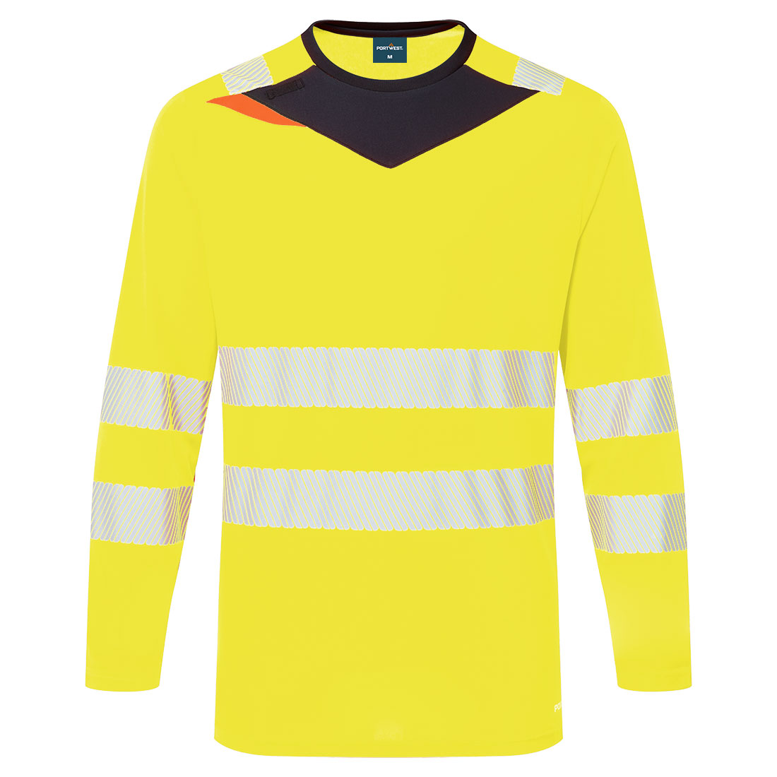 PW3 hi-vis langærmet t-shirt - Gul/Sort