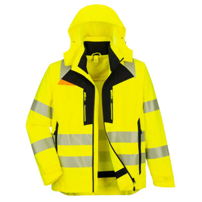 DX4 hi-vis 4i1 jakke - Gul/Sort