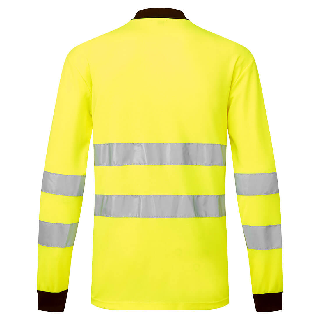 PW2 hi-vis polo m. lange ærmer - Gul/Sort - Billede 2