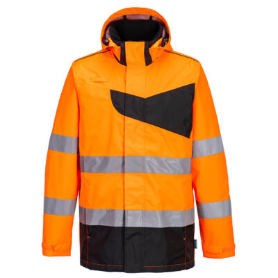PW2 hi-vis regnjakke - Orange/Sort