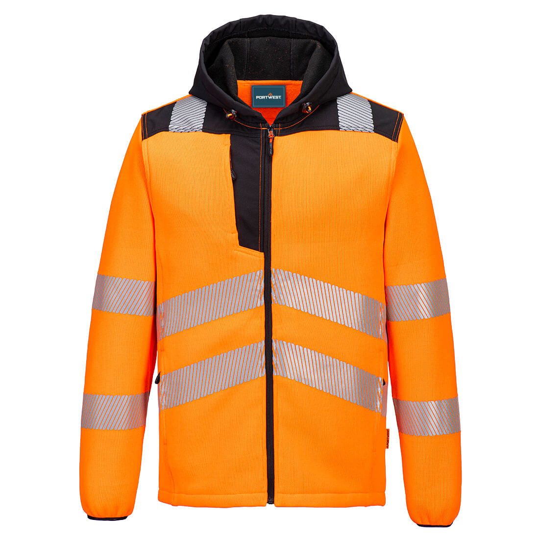 Hi-vis teknisk fleece - Orange/Sort