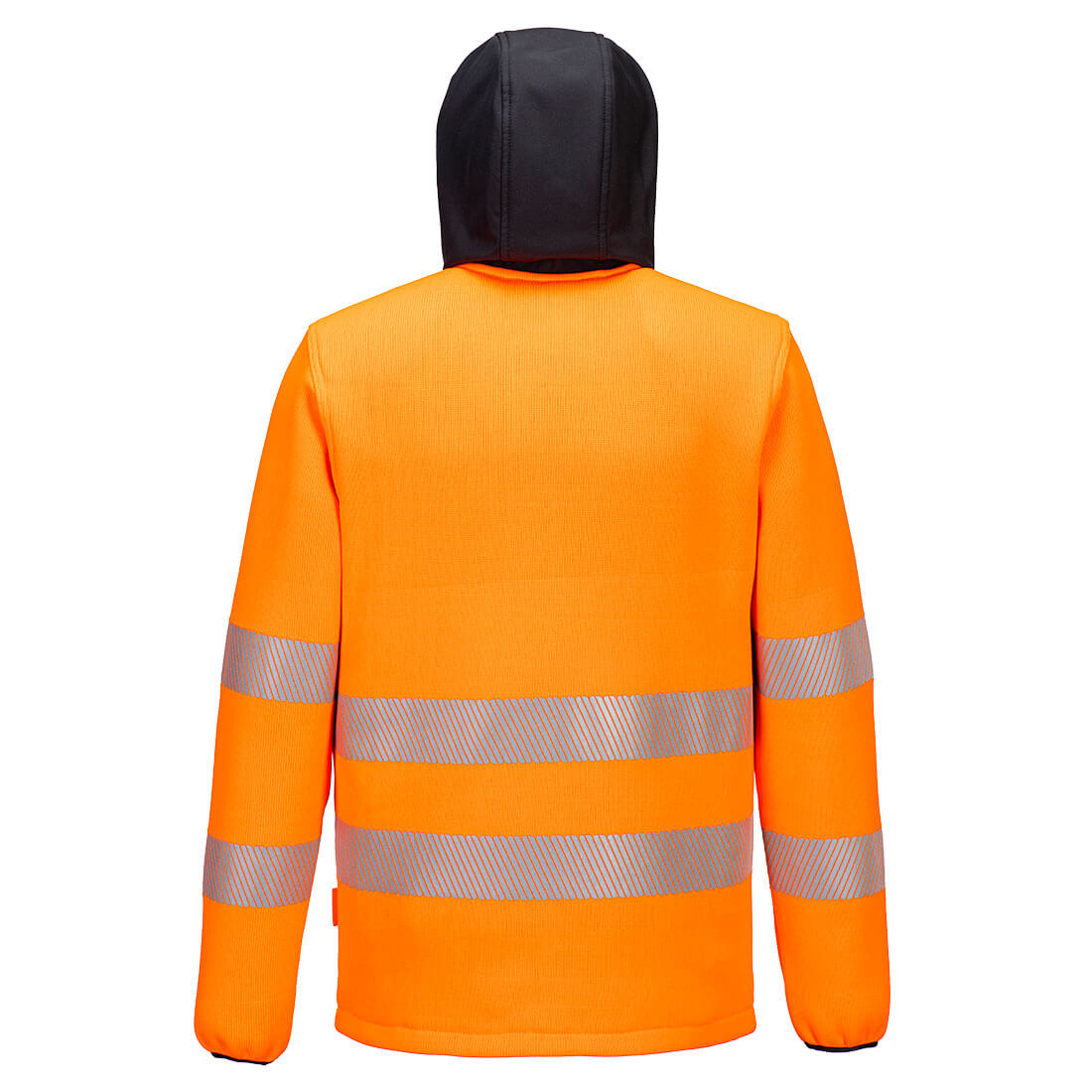 Hi-vis teknisk fleece - Orange/Sort - Billede 2