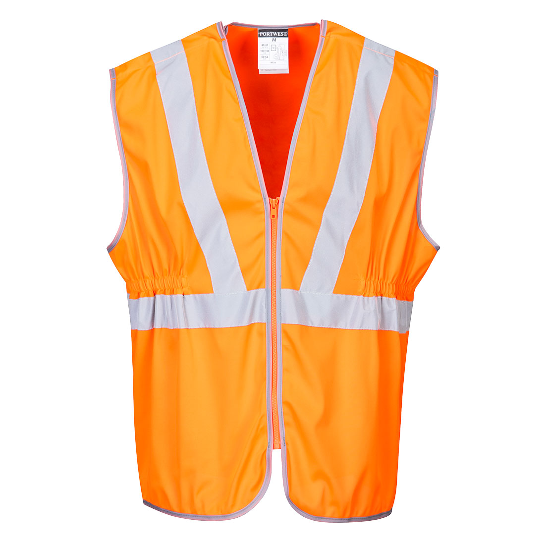 Hi-vis lang vest med lynlås - Orange