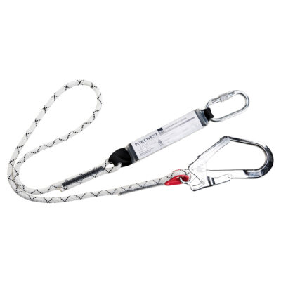 Enkelt Kernmantle Lanyard med falddæmper - Hvid