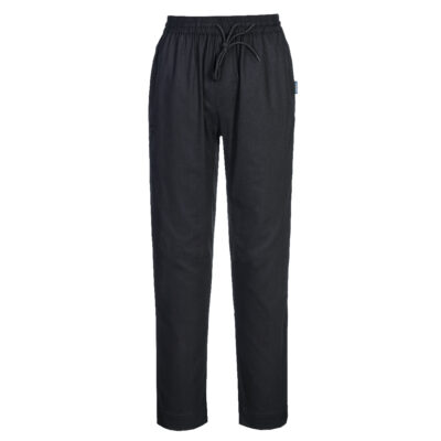 Bomulds Mesh Air kokkebukser - Sort