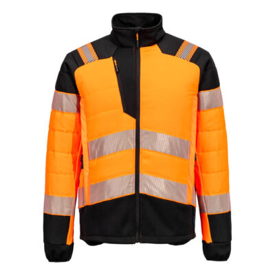 PW3 Hi-Vis Hybrid Baffle jakke - Orange/Sort