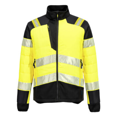 PW3 Hi-Vis Hybrid Baffle jakke - Gul/Sort