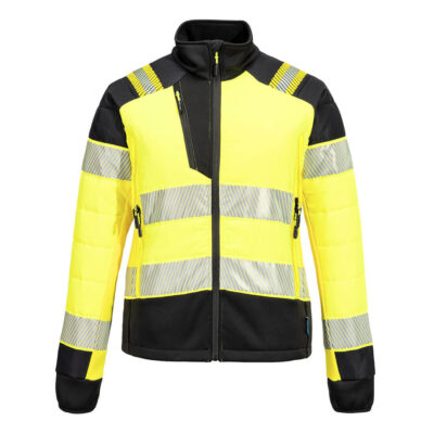 PW3 Hi-Vis Dame Hybrid Baffle Jakke - Gul/Sort