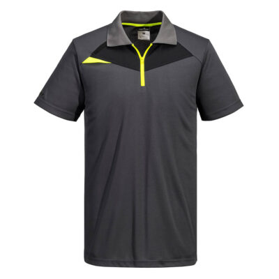 DX4 2-farvet poloshirt K/Æ - Metalgrå