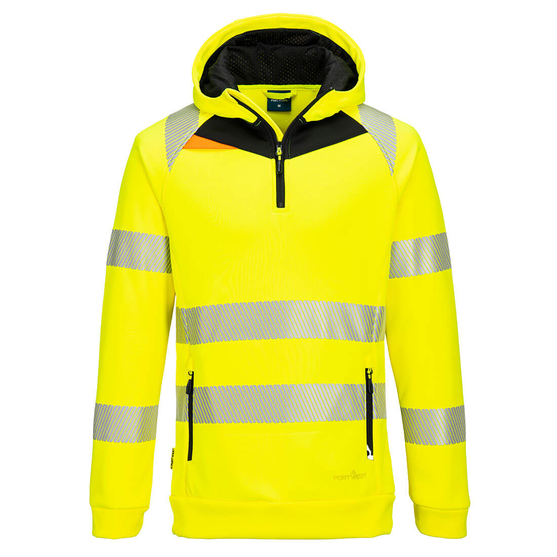 DX4 Hi-Vis hættetrøje med 1/4 lynlås - Gul/Sort