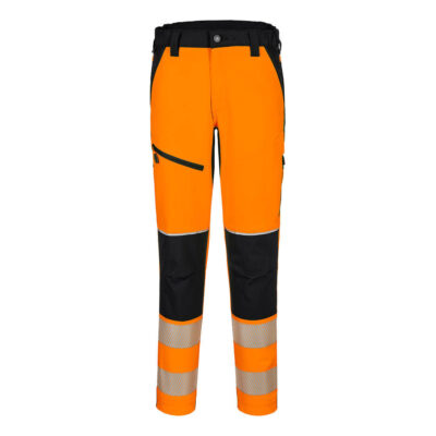 PW3 Hi-Vis stretchbukser - Orange/Sort