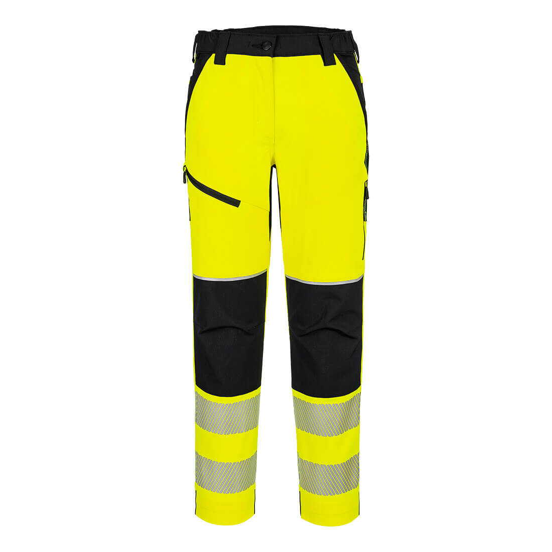 PW3 Hi-Vis stretchbukser - Gul/Sort