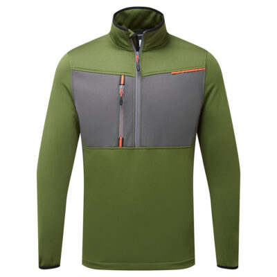 WX3 Tech Fleece m. halv lynlås - Olivengrøn
