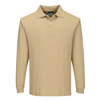 Flammeresident antistatisk langærmet poloshirts - Gulbrun