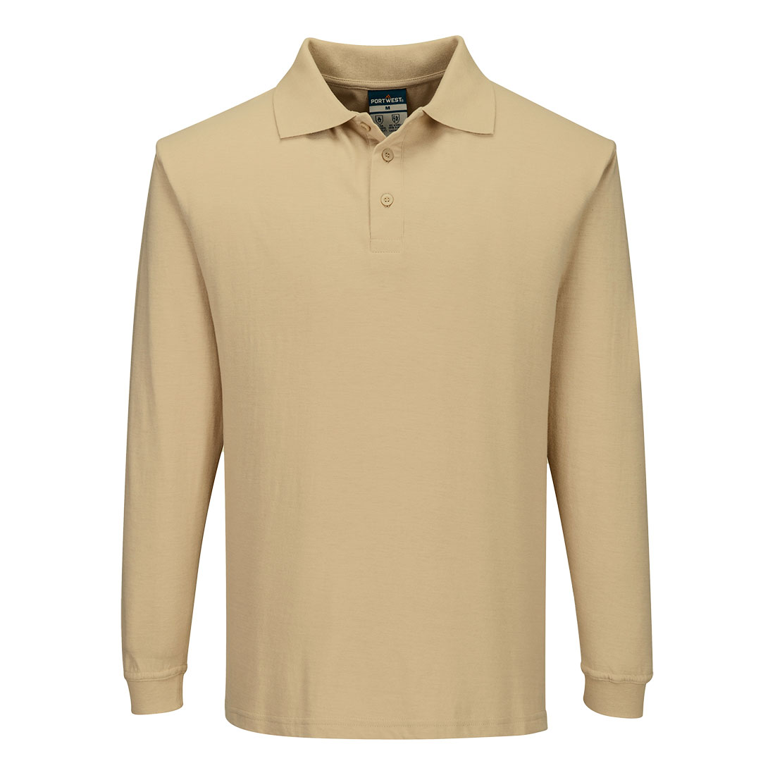 Flammeresident antistatisk langærmet poloshirts - Gulbrun